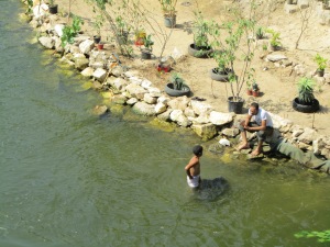 A refreshing summer dip in the Nile